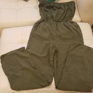 Olive Green Strapless Romper